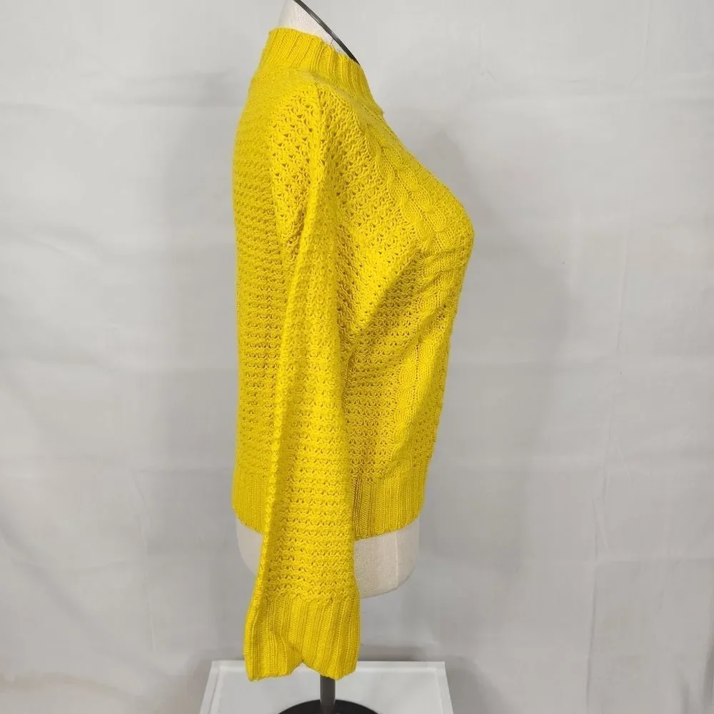 3/$25 NWT Alison Andrews Yellow Cable Knit Sweater Sz M